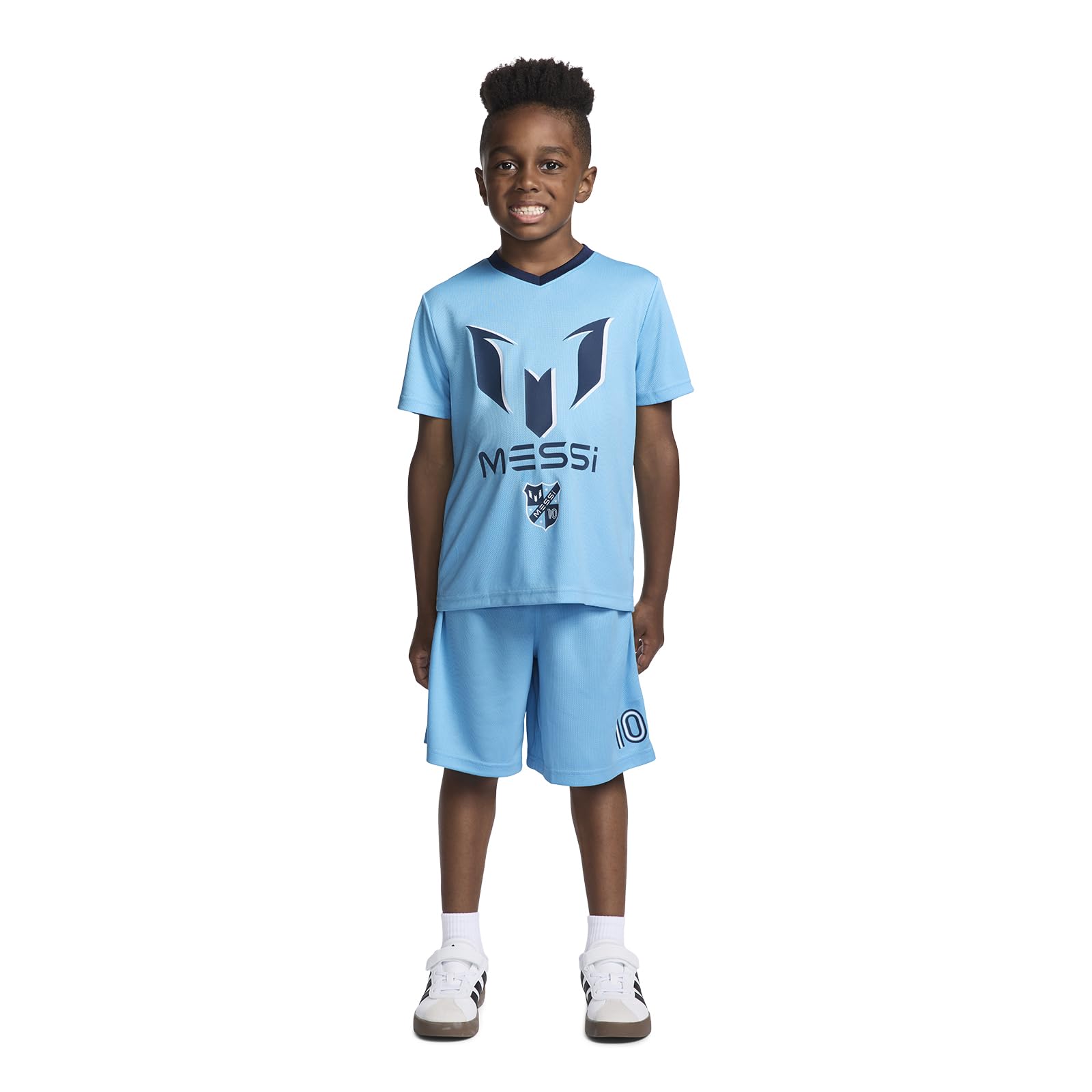 boys Lifestyle Short Sleeve 2-piece Set, Slim-fit Jersey Set With Top & Shorts